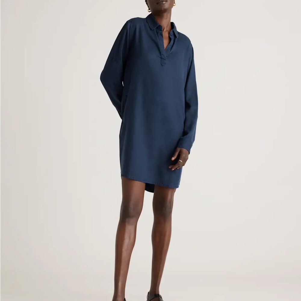 Quince Vintage Wash Tencel Shirt Dress